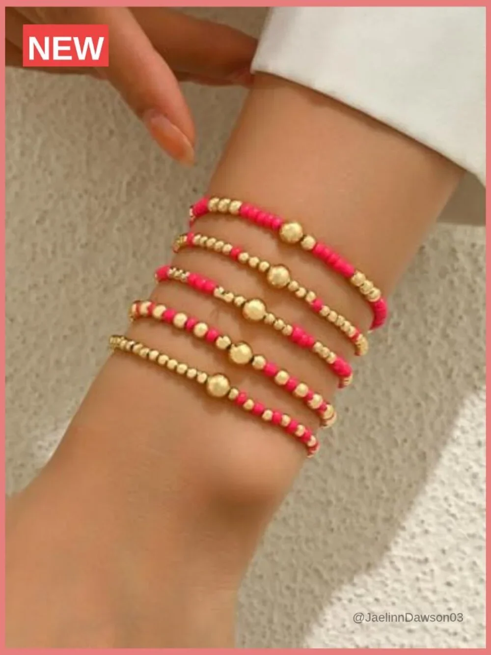 Multilayer Resin Beaded Stackable Stretch Bracelets Set Friendship Boho Jewelry